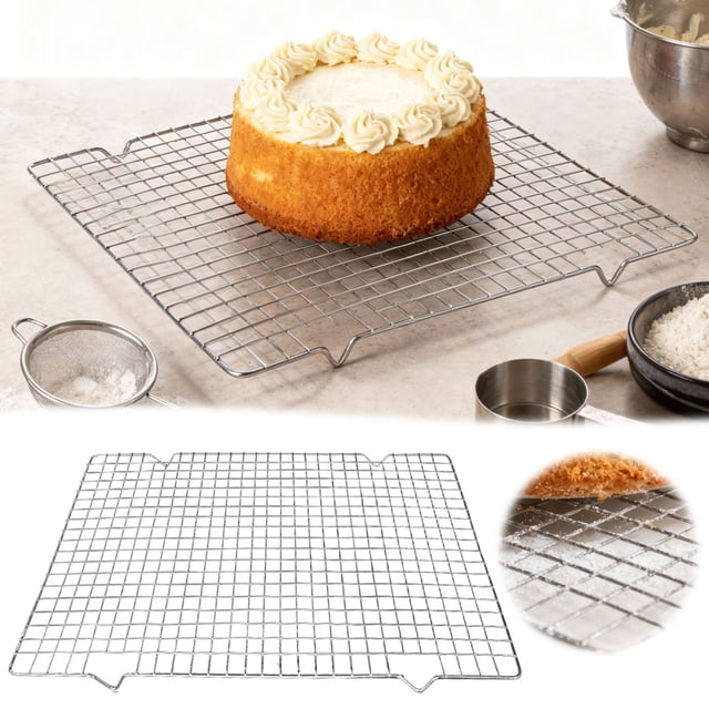 Grille de Cuisson Robuste avec Design à Grille pour une Circulation d'Air Uniforme et un Séchage Plus Rapide - Grille en Acier Inoxydable Durable pour Plaques de Cuisson et Utilisation au Four