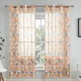 thumbnail image 4 of Geometric Print Sheer Curtains Panel • Linen Look Polyester Window• Light Filtering Grommet Top Decorative Curtains for Living Room Bedroom, 4 of 6