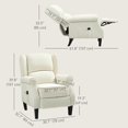 thumbnail image 3 of HOMCOM Massage Recliner Chair, Push Back Recliner Sofa with Footrest, Cream, 3 of 10