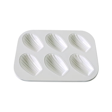 LSLJS Mini Madeleine Cake Pan, 6 Cavity Non-Stick Oval Scallop Baking Pan, Baking Mold