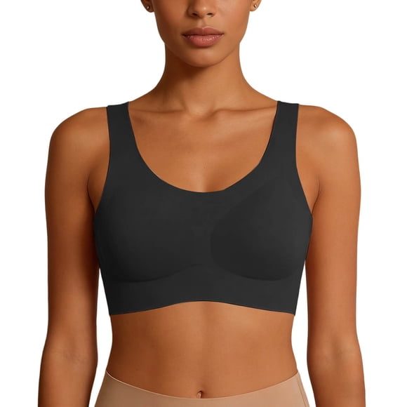 Seamless Comfort Bralette Top Ideal for Everyday Wear Flexible Wireless Cup Lightweight Tee-Style Bra for Relaxed Home and Casual Days