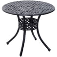 thumbnail image 1 of Outsunny 33-Inch Roud Patio Dining Table with Umbrella Hole, Cast Aluminum Garden Table, All Weather Patio Bisto Table, for Lawn, Garden, Outside, Black, 1 of 10