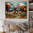 thumbnail image 1 of Designart art Mural Encadré Montgolfière Surdimensionnée, art Mural Encadré Montgolfière, composition de Montgolfière Colorée, art Mural Encadré Moderne Multicolore Doré, Cadre Doré 20x12 Pouces, 1 of 5