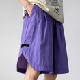 thumbnail image 4 of Gspmoly Mens Workout Shorts, Men'S Wide-Leg Style Solid Color Drawstring Pocket Drying Casual Work Shorts. Running Shorts for Men Weekly Deals Purple M, 4 of 4
