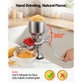 thumbnail image 2 of KFFKFF Manual Grain Mill with High Hopper, Hand-Crank Corn Grinder, Heavy Duty Cast Iron Wheat Grinding Mill with Stable Table Clamp & Dust Cover, 2 of 9