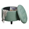 thumbnail image 2 of Convenience Concepts Designs4Comfort Pouf Rond en Tissu Vert Menthe, 2 of 3