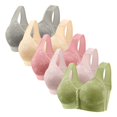 thumbnail image 1 of Amzcrzy 5PC Wireless Bras Comfortable Everyday Plus Size Bras Breathable Solid Color Front Closure Bras Supportive Push Up Bras 48, 1 of 2