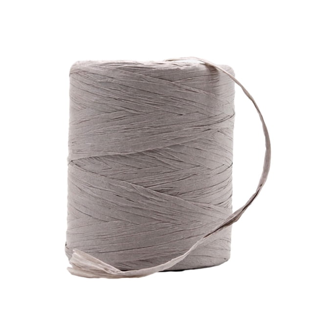 mmirethe Fiber Sturdy And Durable Raffia Rope Yarn For DIY Crafts Not Easy To Fade Natural Paper Ribbon grey 1Set