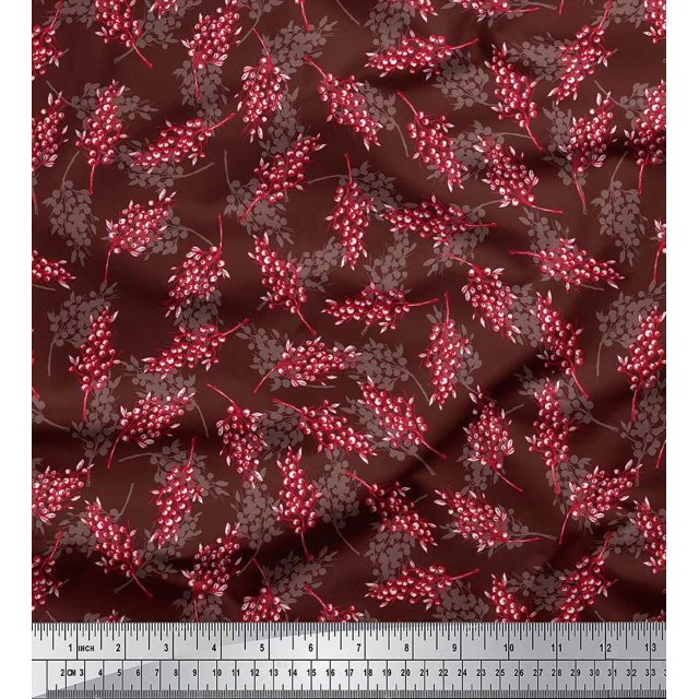 Soimoi Rayon Fabric Berries Fruits Print Fabric by Yard 42 Inch Wide