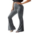 thumbnail image 2 of Women‘s Bootcut Yoga Pants Tummy Control Workout Bootleg Velvet Lounge Active Trouser Sweatpants, 2 of 6