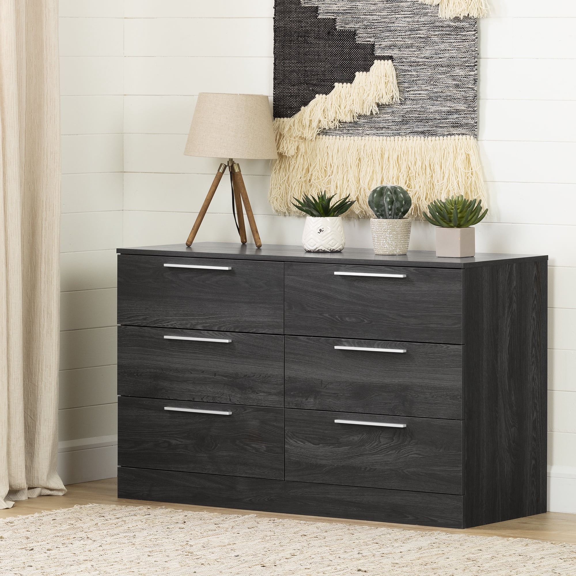 Commode 6 tiroirs pour Adulte, fini Chêne gris, collection Step One Essential de Meubles South Shore