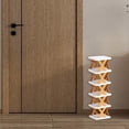 thumbnail image 4 of CQCYD 6-Tier Plastic Shoe Rack, Stackable Multi-Layer Organizer, ABS Resin Narrow Shelf, Ventilated Space-Saving Shoe Rack for Entryway and Closet, 4 of 7