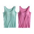 thumbnail image 1 of Womens Cotton Camisole Adjustable Camisole With Frame Bra Stretch Undershirt, 1 of 6