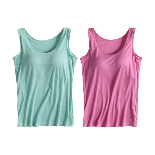 Womens Cotton Camisole Adjustable Camisole With Frame Bra Stretch Undershirt