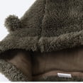 thumbnail image 3 of AherBiu Baby Girls Clothes Newborn Jumpsuits Hooded Fleece Zip up Infant Rompers Fall Winter Fuzzy Solid Color Bodysuits, 3 of 6