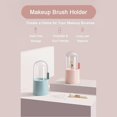 thumbnail image 2 of Dustproof Makeup Brush Holder Organizer Cosmetic Brushes Storage Case Display Stand with Crystal Clear Rotating Lid Beautiful Pearls Bedroom Vanity Table Bathroom Cabinet Countertop Gift, 2 of 7