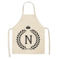 thumbnail image 4 of Linen Kitchen Apron - Letter Printed Cotton Linen Sleeveless Apron Kitchen, 4 of 9