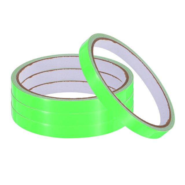 Unique Bargains 4 Rouleaux Ruban Phosphorescent 0,3 Po x 9,8 Pieds Ruban Fluorescent pour Animaux, Vert