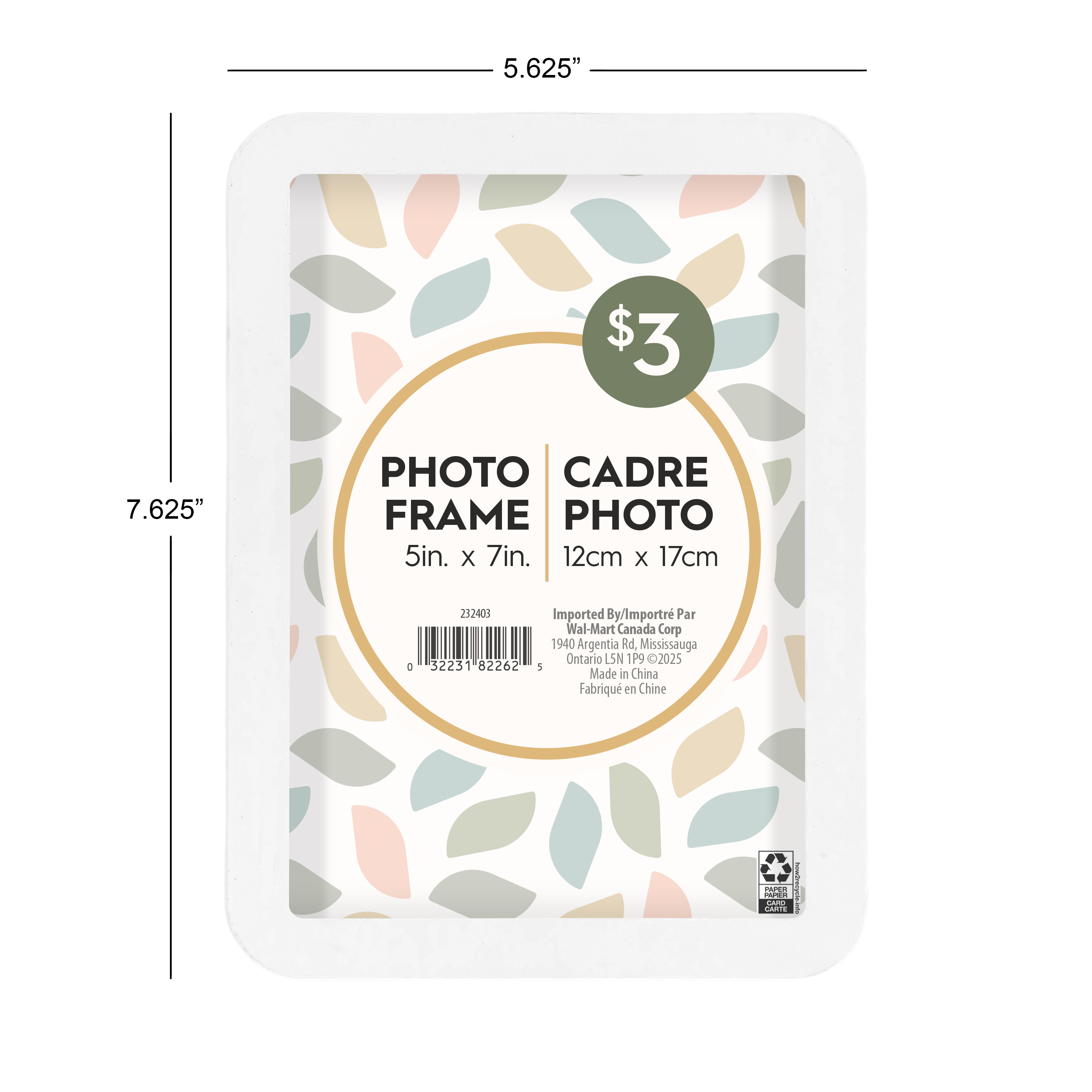 Cadre à photos décoratif blanc avec coins arrondis DesignOvation Boba de 12,7 cm x 17,8 cm pour table