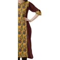 thumbnail image 3 of Moomaya Kurtis Droits Imprimés pour Femmes, Col en V, Manches Retroussables, Kurta Tunique, 3 of 6