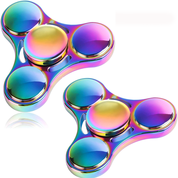 Jouet Toupie Anti-Stress Durable en Acier Inoxydable avec Roulement, Spins à Grande Vitesse, Toupie à Main en Métal de Précision pour Adultes et Enfants, 2 Pcs