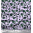 thumbnail image 1 of Soimoi Purple Rayon Fabric Monstera Leaves Print Fabric by Yard 56 Inch Wide, 1 of 3