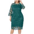 thumbnail image 3 of LSLJS Fashion Women Sexy Plus Size Long Sleeve Splicing Perspective Sequin Dress, 3 of 5