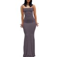 thumbnail image 1 of QJUHUNG Women  Solid Color Long Dress Sexy Bodycon Stretchy Maxi  Lady Spring Fall Summer Spaghetti Strap Dress, 1 of 8