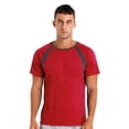 thumbnail image 1 of Jowowha Mens UPF 50+ UV Rash Guard Sun Protection Swim Shirt Quick Dry Athletic Running Fishing T-shirt Red XXL, 1 of 6