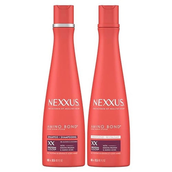 Nexxus Bond Repair Shampooing et Revitalisant Ensemble Amino Bond Lot de 2 pour Tous Types de Cheveux Abîmés, avec Protéine de Kératine et Acides Aminés, 13,5 oz,