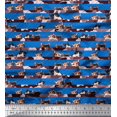 thumbnail image 1 of Soimoi Rayon Fabric Diagonal Stripe & Cat Face Animal Printed Fabric 1 Yard 56 Inch Wide, 1 of 1