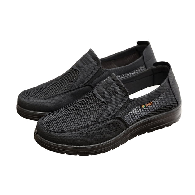 Mens Mesh Wide Width Slip on Loafers Walking Driving Shoes Breathable Casual Non Slip Work Sneakers Fall