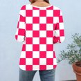 thumbnail image 4 of T-shirt Imprimé Chic pour Femme, Blouse Décontractée Tendance, Tissu Polyester Doux, Col Rond à Manches 3/4, Conçu pour un Usage Quotidien Polyvalent, 4 of 9
