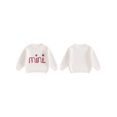 thumbnail image 2 of FOCUSNORM Chandails en Coton Assortis pour la Famille Maman et Moi Broderie Lettre Col Rond Tricot Confortable Pull Chaud, 2 of 9