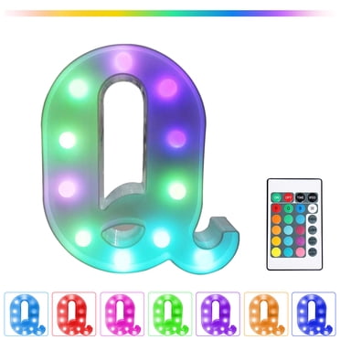 TopLLC Colorful LED Marquee Letter Lights With Remote – Party Bar Letters With Lights Decorations For The Home - Multicolor on Clearance