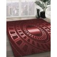 thumbnail image 3 of Ahgly Company Tapis d'Intérieur Rectangulaire Transitionnel Rouge Brique Feu Lavable à la Machine, 4 Pieds x 6 Pieds, 3 of 7