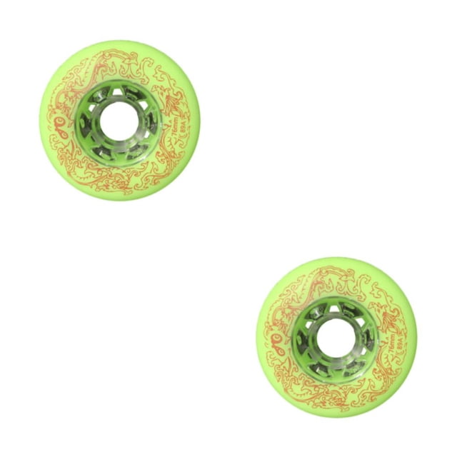 Dalazy 2piece Silent Grip And Enhanced Support - Inline Roller Skate Wheel For Freestyles Scroll Enhanced green 76mm 2Set