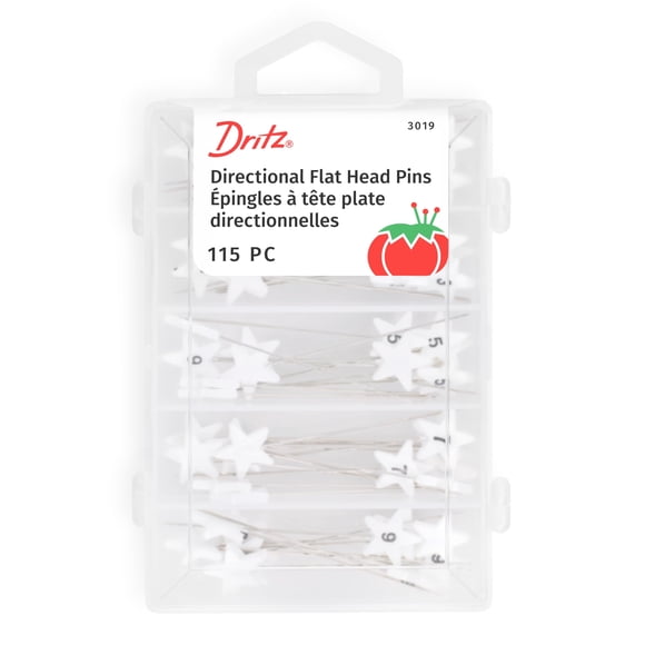 Dritz 3019 Flat Head Numbered and Directional Pins (115-Count), White