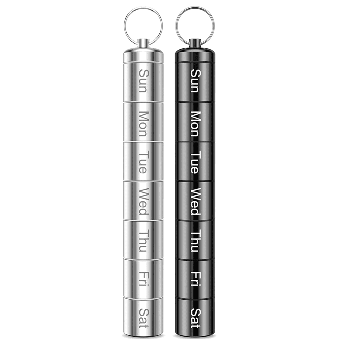 2 Pack Weekly Pill Organizer 2 Times A Day, Portable Small Pill Case Keychain Pill Holder for Travel