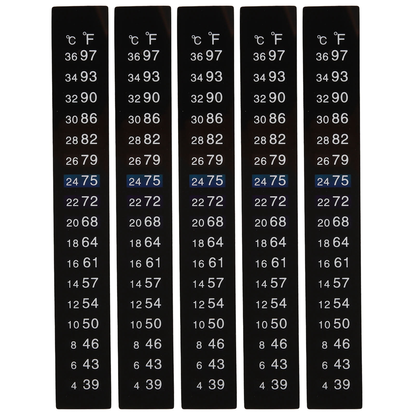 Stick On Temperature Strip Thermometer Strip Assorted Color 5pcs 5.1x0.7in