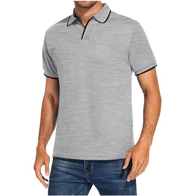 XZNGL Chemises à Manches Courtes pour Hommes Mode Hommes Décontracté Ajusté Col Rabattu Couleur Unie T-Shirt à Manches Courtes Hauts Blouse Hommes Chemises à Manches Courtes Chemises pour Hommes à Manches Courtes Décontracté