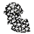 thumbnail image 1 of WEAIXIMIUNG Ensemble de Pyjama pour Enfants à Col Boutonné Imprimé, Haut à Manches Courtes et Short, 4-5 Ans, 1 of 5