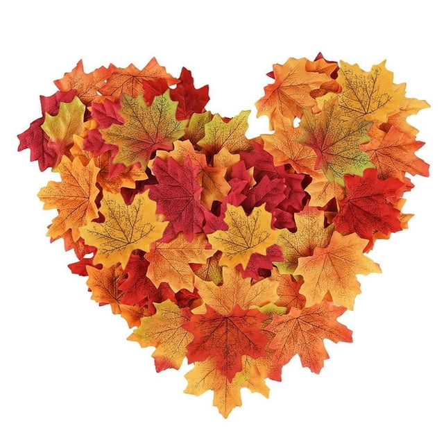 200Pcs/300Pcs/400Pcs/500Pcs/1000Pcs Artificial Maple Leaves Fall Silk Leaves Natural Autumn Decorations Random Color
