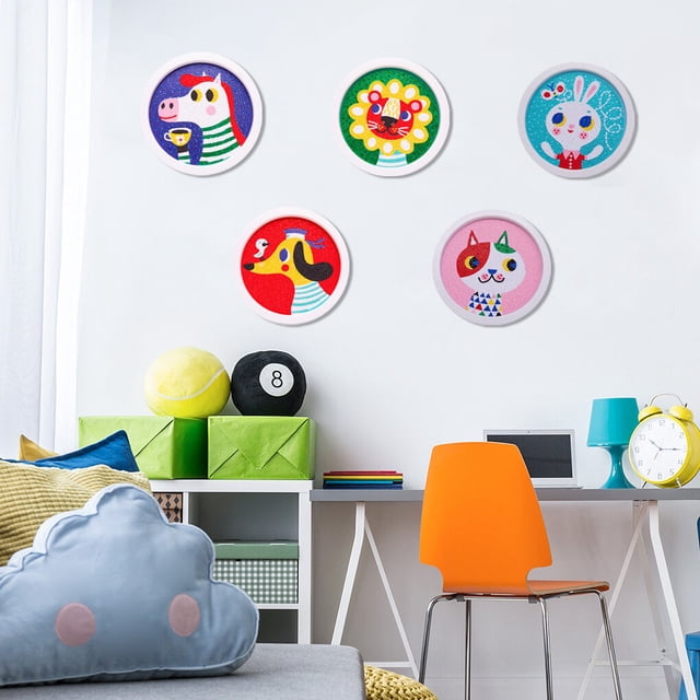 5D DIY Mini Diamond Painting Pen Canvas Kit Cross-stitch Children Acrylic Rhinestones Embroidery Educational Toy Art with Frame Type 8