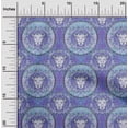thumbnail image 2 of oneOone Georgette Viscose Bluish Violet Fabric Lion Face Craft Projects Decor Fabric Printed by The Yard 42 Inch Wide, 2 of 4