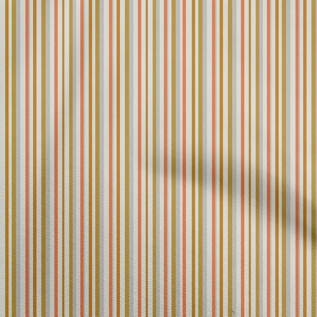 oneOone Viscose Chiffon Gold Fabric Stripes Craft Projects Decor Fabric Printed By The Yard 42 Inch Wide