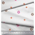 thumbnail image 2 of Soimoi Brown Rayon Crepe Fabric Butidar Jamdani Printed Fabric 1 Yard 46 Inch Wide, 2 of 2