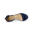 thumbnail image 4 of BLISSFUL STEP Women's Ankle Buckle Strap Chunky Heel Sandal Shoes Navy Blue 9.5, 4 of 7