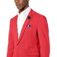thumbnail image 2 of Azaro Uomo Blazer pour Homme Ajusté Habillé Décontracté Extensible Veston Sport Élégant, Satin Rouge, XXX-Grand, 2 of 3