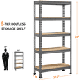 thumbnail image 4 of Yaheetech 5 Tiers Storage Shelf Metal Frame Organizer Rack 330LB Capacity for Each Tier, Dark Gray, 4 of 8